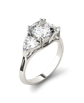 Moissanite Three Stone Ring 3 ct. t.w. Diamond Equivalent 14k White Gold