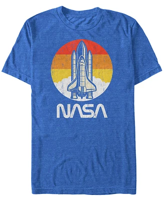 Nasa Men's Vintage-Like Distressed Space Shuttle Launch Logo Short Sleeve T-Shirt