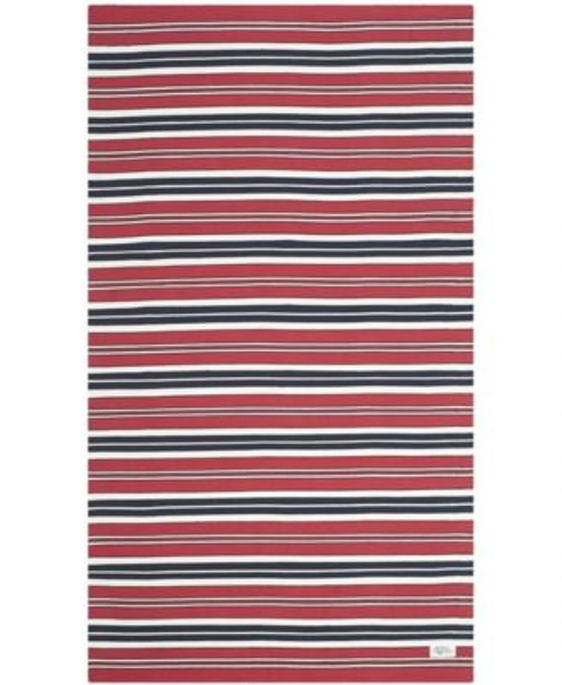 Lauren Ralph Lauren Leopold Stripe LRL2462E Red Outdoor Area Rug Collection