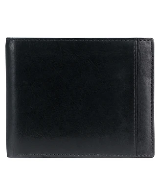 Mancini Casablanca Collection Men's Rfid Secure Center Billfold with Removable Left Wing Passcase