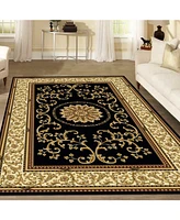 Closeout! Km Home 1419/1323/Black Navelli Black 7'9" x 11'6" Area Rug