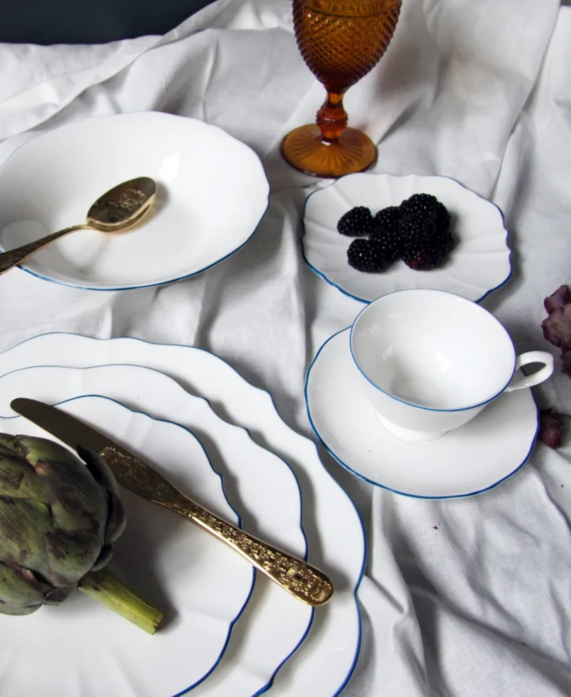 Twig New York Amelie Royal Blue Rim Cup & Saucer