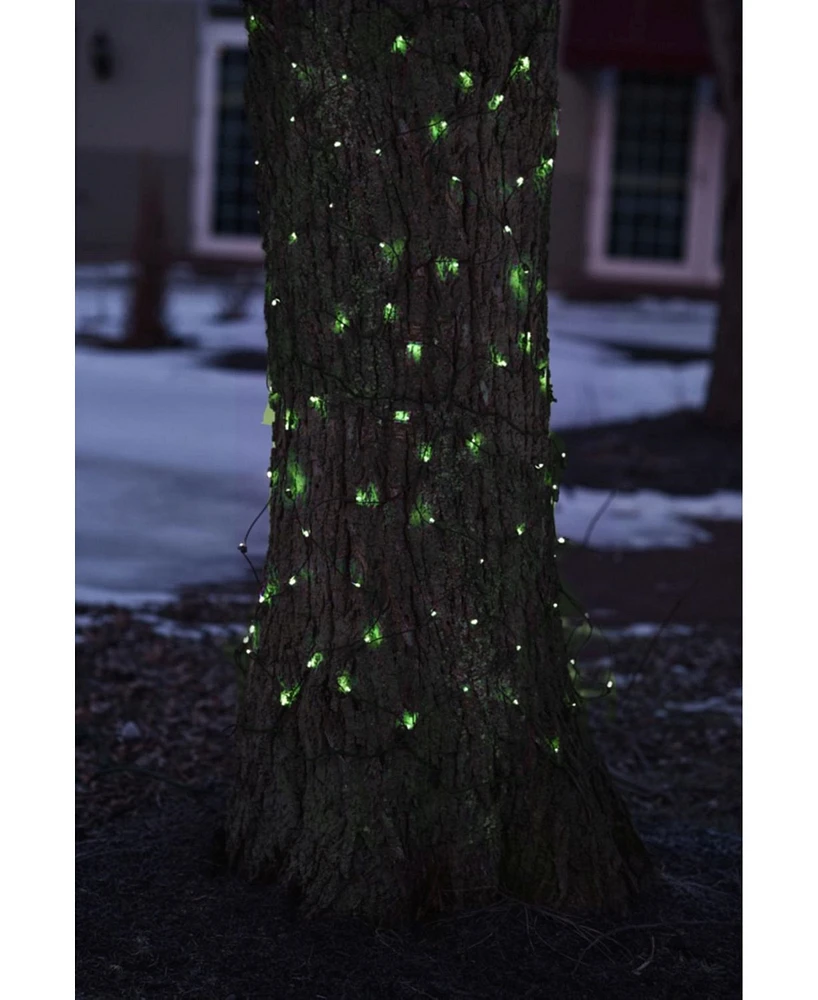 Northlight 2' x 8' Green Mini Tree Trunk Wrap Christmas Net Lights - Brown Wire