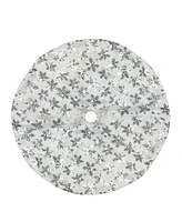 Northlight 20" White and Silver Sequin Snowflake Pattern Mini Christmas Tree Skirt