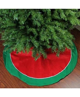Northlight 48" Traditional Red and Green with White Piping Christmas Tree Skirt
