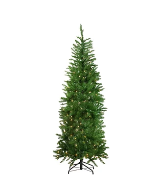 Northlight 7.5' Pre-Lit White River Fir Artificial Pencil Christmas Tree - Clear Lights