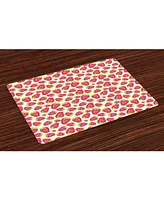 Ambesonne Strawberry Place Mats, Set of 4