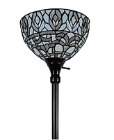 Amora Lighting Tiffany Style Torchiere Floor Lamp