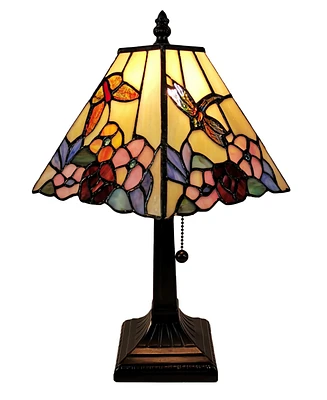 Amora Lighting Tiffany Style Floral Mission Style Table Lamp