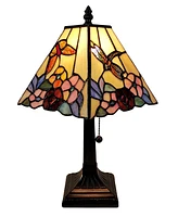 Amora Lighting Tiffany Style Floral Mission Style Table Lamp