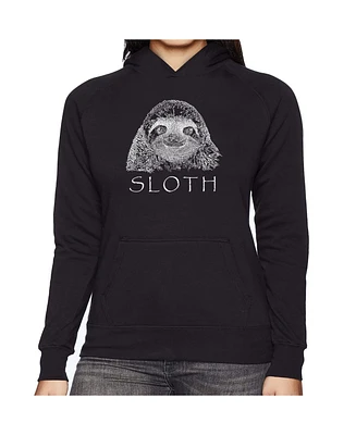 La Pop Art Women's Word Hooded Sweatshirt -Sloth