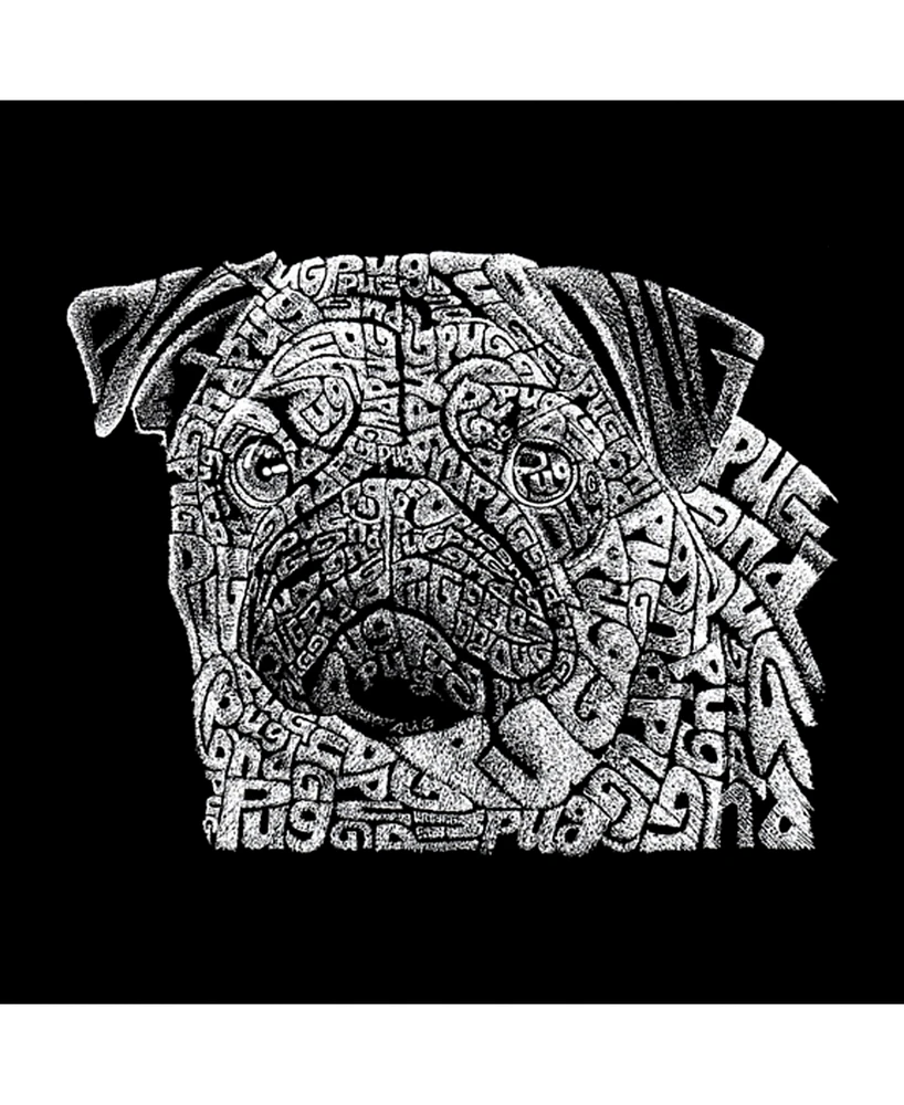 La Pop Art Women's Word Hooded Sweatshirt - Pug Face