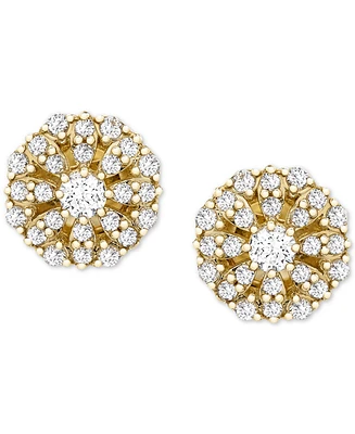 Wrapped Diamond Cluster Stud Earrings (1/4 ct. t.w.) in 14k Gold, Created for Macy's