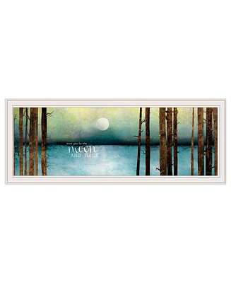 Trendy Decor 4U Love You to the Moon and Back by Marla Rae, Ready to hang Framed print, White Frame, 39" x 15"