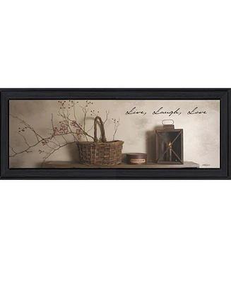 Trendy Decor 4U Live, Laugh and Love By Billy Jacobs, Printed Wall Art, Ready to hang, Black Frame, 14" x 38"