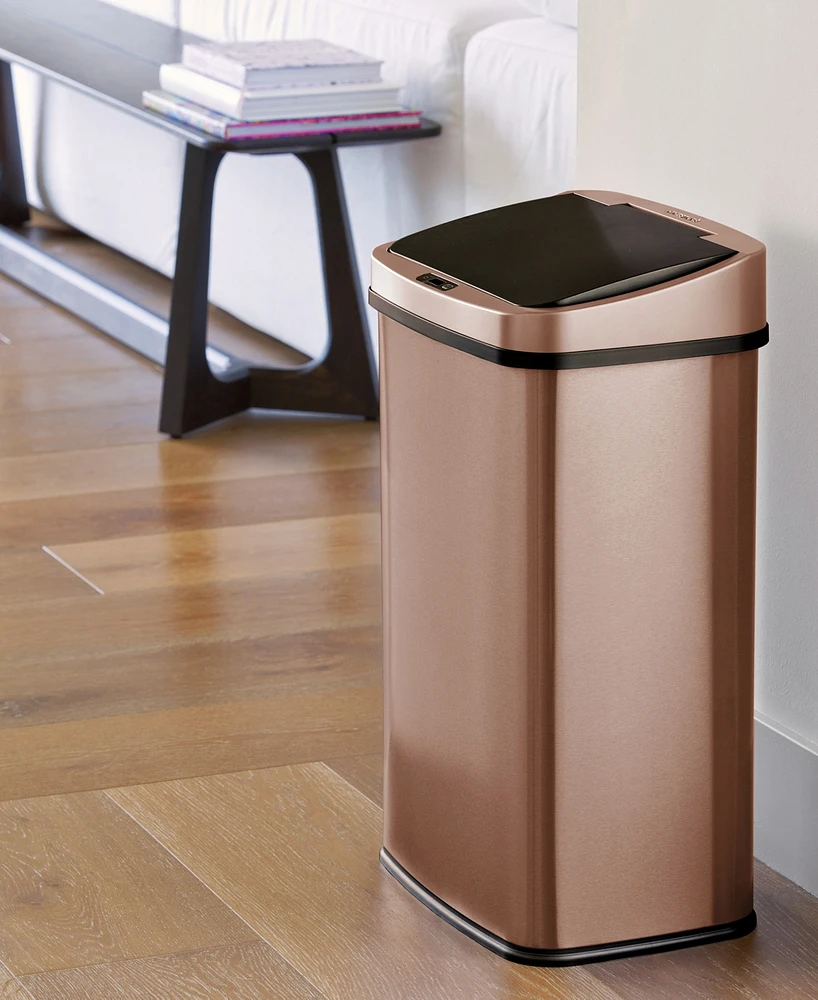 Nine Stars Group Usa Inc 13.2 Gallon Gold-tone Stainless Steel Sensor Trash Can