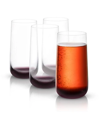 JoyJolt Black Swan Highball Glasses, Set of 4
