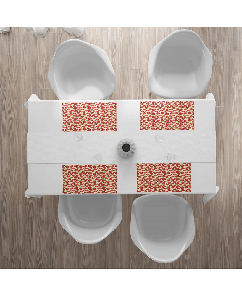 Ambesonne Strawberry Place Mats, Set of 4