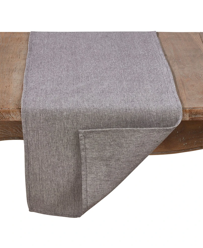 Saro Lifestyle Cotton Table Runner In Solid Grey