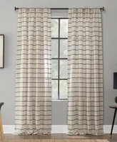 Twill Stripe Anti-Dust Linen Blend Sheer Curtain Panel