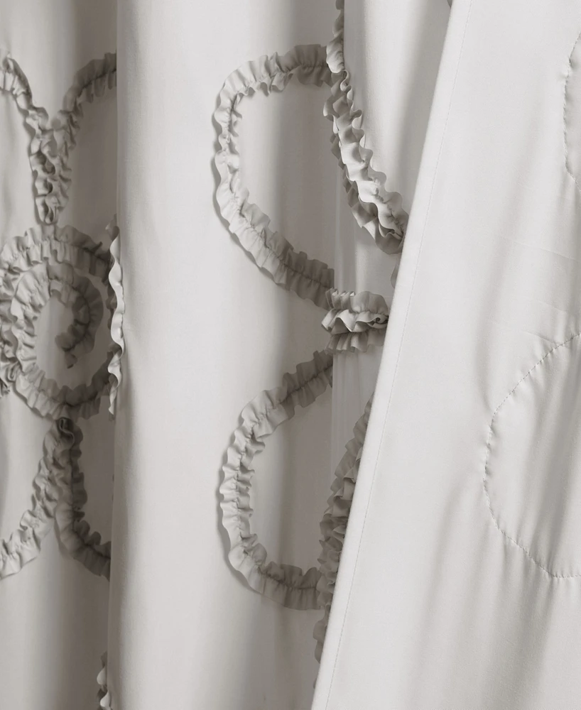 Lush Decor Ruffle Flower Shower Curtain, 72" x