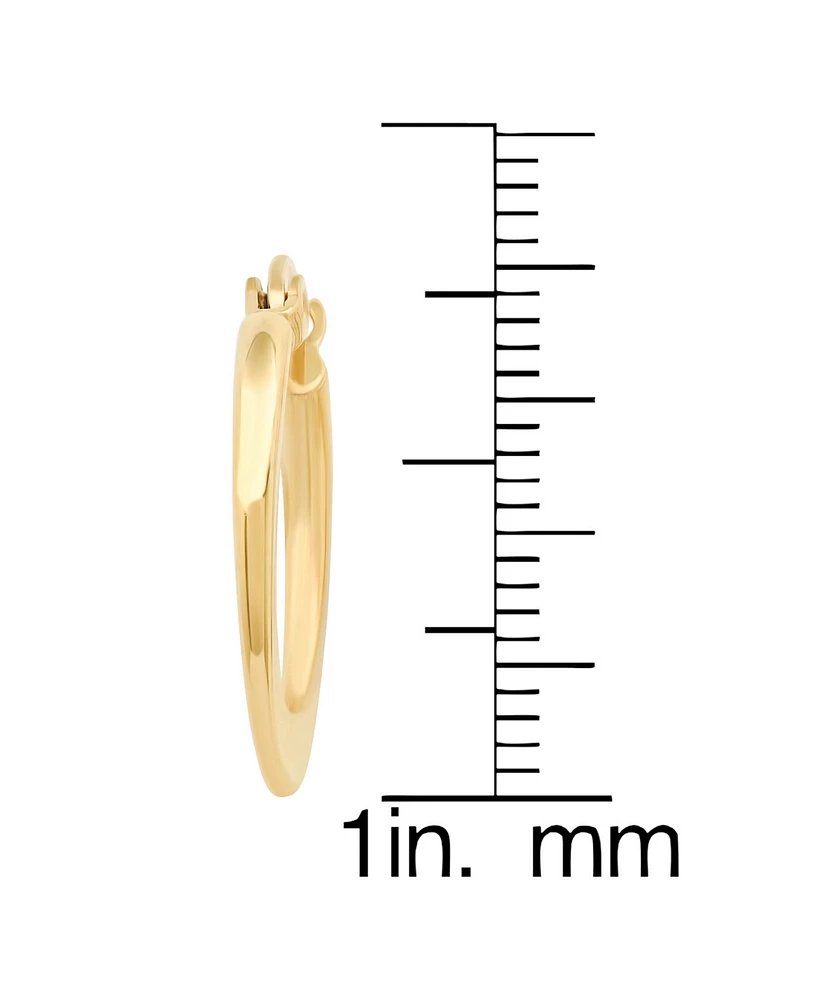 Steeltime 18K Gold Plated Stainless Steel Flat Hoop Earrings