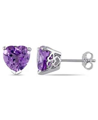 Amethyst (3 1/3 ct. t.w.) Heart Stud Earrings in Sterling Silver