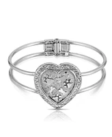 2028 Pewter Heart Paws and Bones Cuff Bracelet