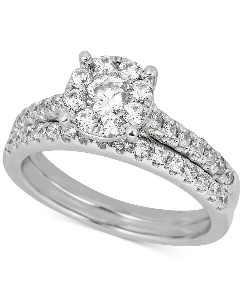 Diamond Halo Bridal Set (1 ct. t.w.) in 14k White Gold