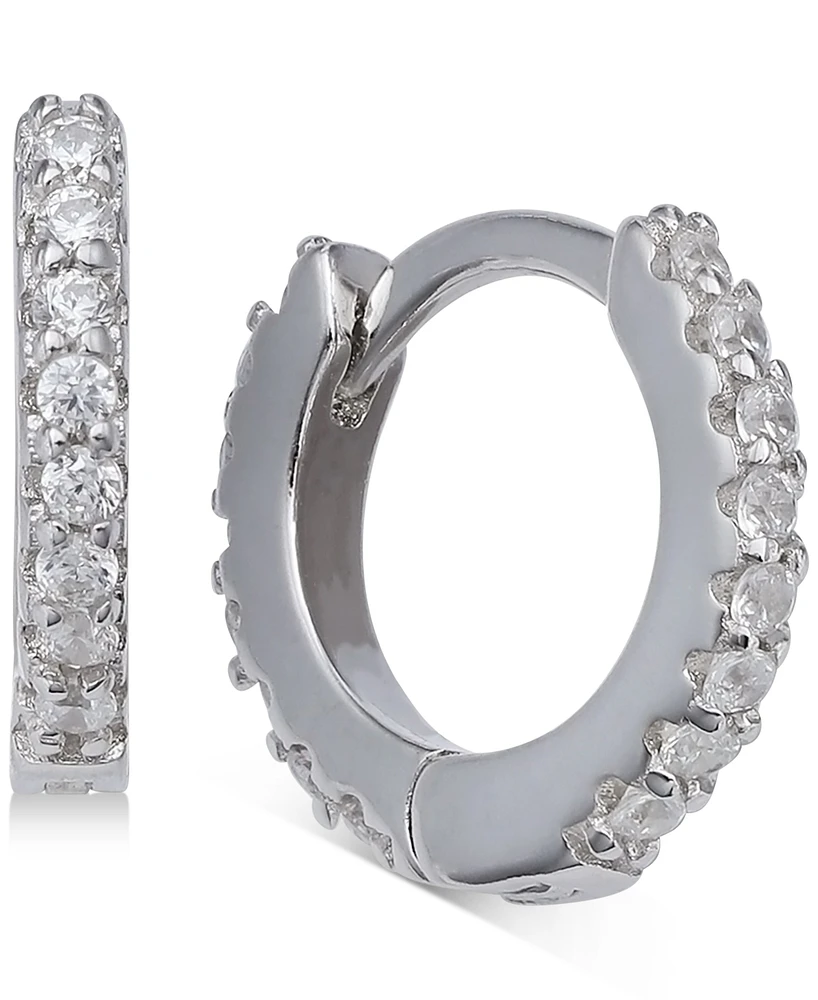Giani Bernini Extra-Small Cubic Zirconia Huggie Hoop Earrings in Sterling Silver, 0.4", Created for Macy's