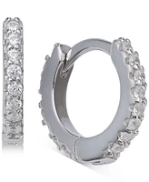 Giani Bernini Extra-Small Cubic Zirconia Huggie Hoop Earrings in Sterling Silver, 0.4", Created for Macy's