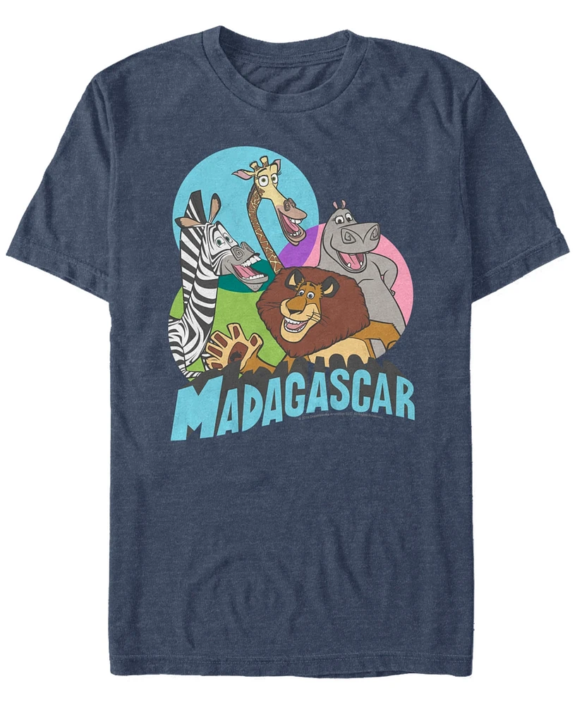Fifth Sun Madagascar Men's Animal Venn Diagram Short Sleeve T-Shirt