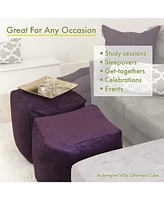 Majestic Home Goods Athens Ottoman Pouf Cube 17" x