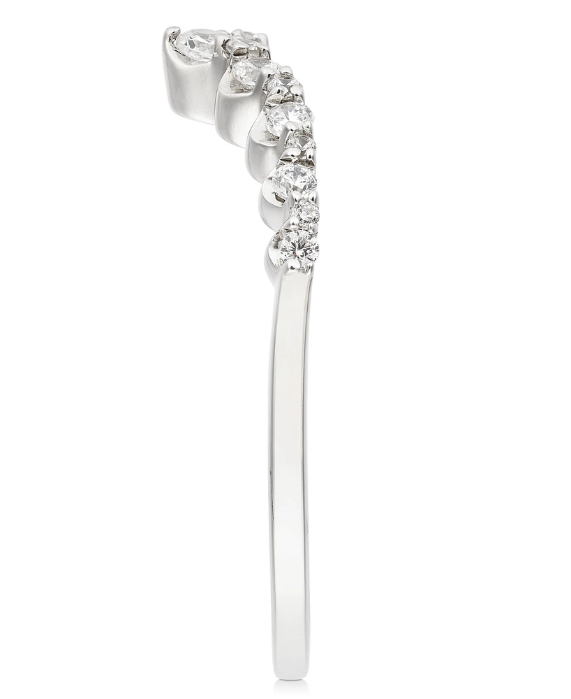 Diamond Contour Band (1/4 ct. t.w.) in 14k White Gold