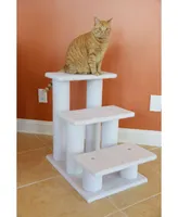 Armarkat 3 Step Real Wood Cat Step Stairs Ramp, 25" Height Dogs Climber And Kitten Steps B3001