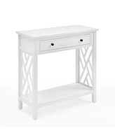 Alaterre Furniture Coventry Wood Console Table with Drawer and Shelf