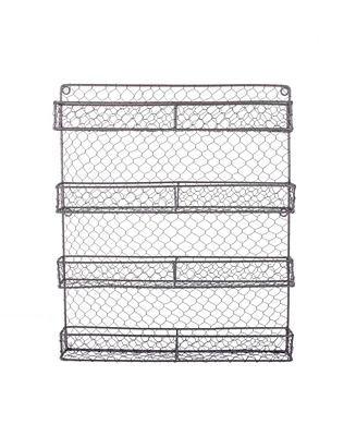 Design Imports Vintage-like 4 Tier Chicken Wire Spice Rack