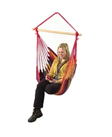 Double Cushion Hanging Rope Hammock Chair Swing for Backyard and Patio - 265 lb Weight Capacity - Sunset