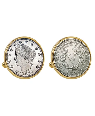 American Coin Treasures 1883 First-Year-Of-Issue Liberty Nickel Bezel Coin Cuff Links