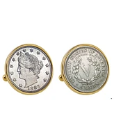 American Coin Treasures 1883 First-Year-Of-Issue Liberty Nickel Bezel Coin Cuff Links