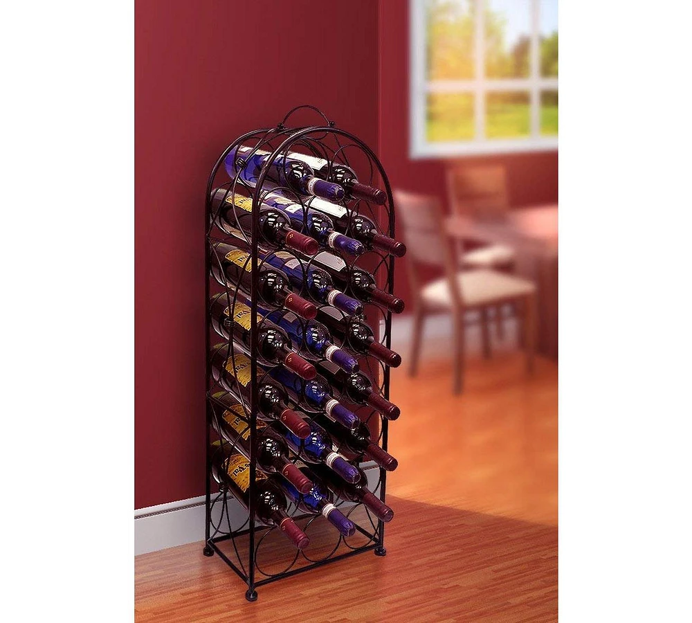 Sorbus 23-Bottle Bordeaux Chateau Wine Rack - Elegant Storage, Timeless Style, Optimal Freshness for Your Wine Collection (Black)