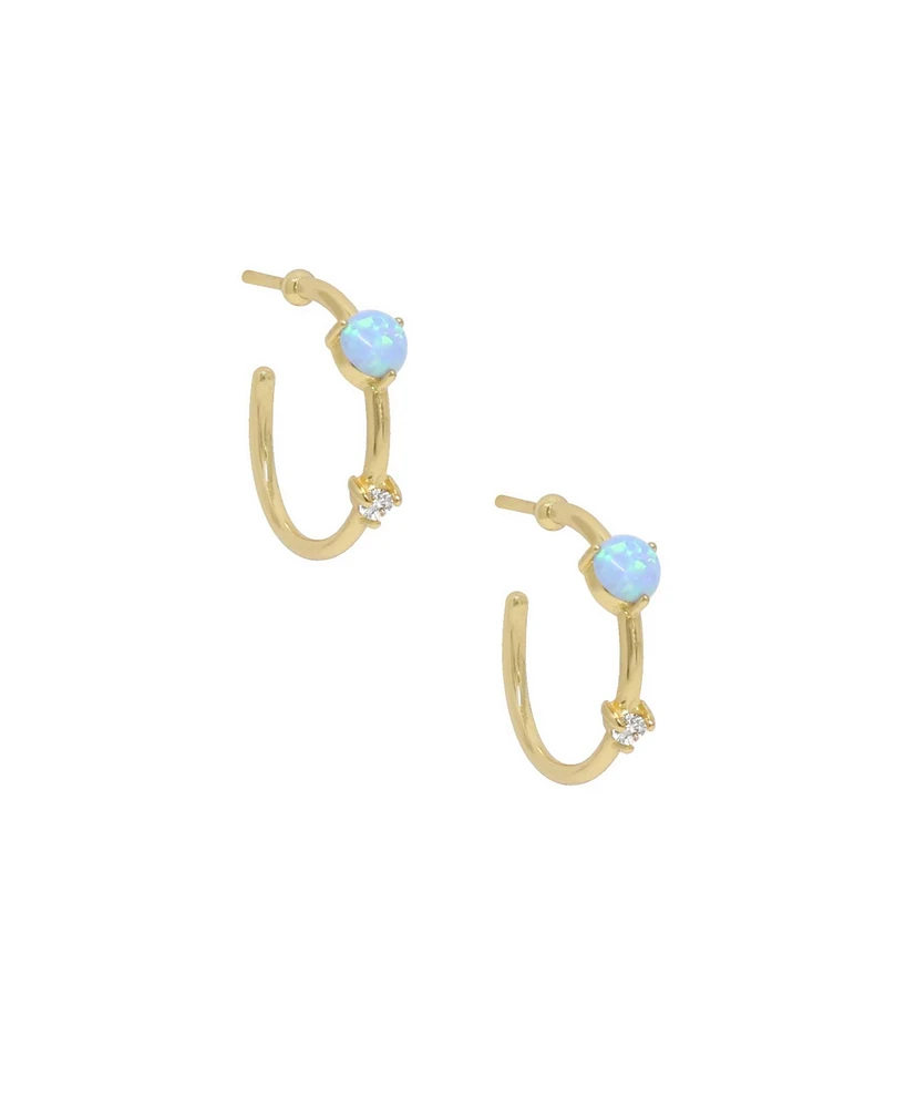 Ettika Kyocera Opal Huggie Hoops