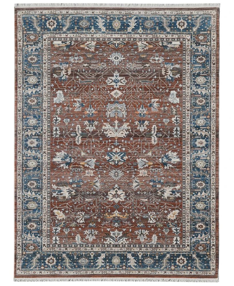 Amer Rugs Arcadia Arc-3 Red/ Navy 7'1" x 10' Area Rug