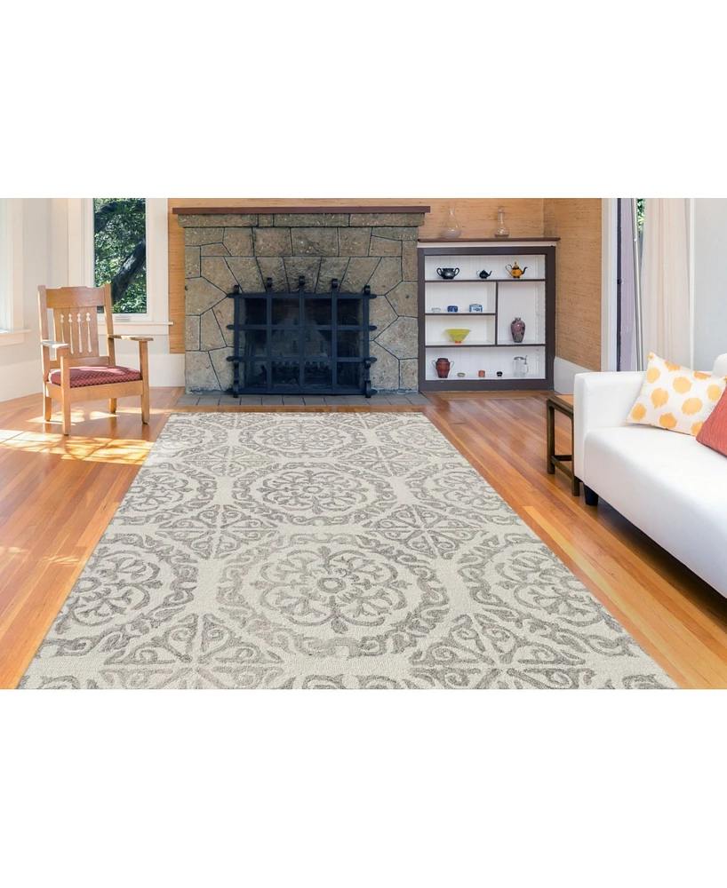 Amer Rugs Boston Bos-22 White 5' x 7'6" Area Rug
