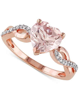 Morganite (1-3/4 ct. t.w.) & Diamond (1/10 Heart Ring 10k Rose Gold