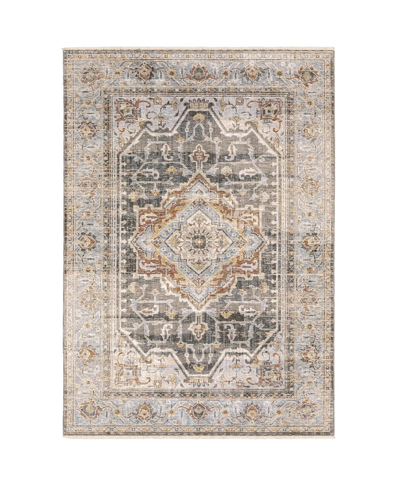 Oriental Weavers Maharaja 1803X Gray and Blue 2'3" x 7'6" Runner Rug