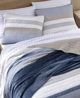 Nautica Galewood Beige Cotton Reversible 3-Piece Quilt Set, Full/Queen