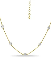 Giani Bernini Cubic Zirconia Mini-Cluster Statement Necklace, 16" + 2" extender, Created for Macy's