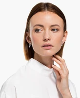 Swarovski Silver-Tone Crystal Circle & Charm Drop Earrings