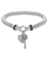 Nine West Boxed Heart and Key Stretch Bracelet